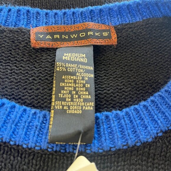 Yarn Works Vintage NEW with Tags Beaded Christmas Holiday Sweater Black Ladies S - Picture 6 of 7